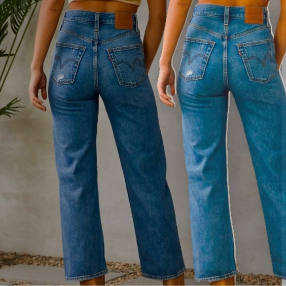 Levi’s Premium Ribcage Straight Leg Ankle Super High Rise Denim Jeans New Sz 27 - Picture 16 of 16